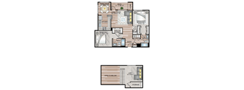 the floor plans of two different layouts of a house