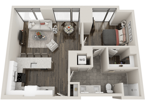 1 Bed 1 Bath Floor Plan | 829 Sq. Ft. 1 Bed 1 Bath Floor Plan | 829 Sq. Ft.