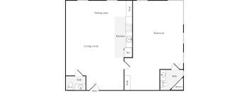 A5 1 Bed 1 Bath FloorPlan | 712 Sq. Ft. at Skye Apartments, Seattle