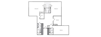 B2 2 Bedroom and 2 Bathroom FloorPlan | 1,325 Sq. Ft. at Skye Apartments, Seattle