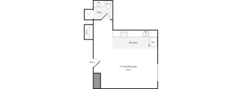 Studio 1 Bath FloorPlan | 353 Sq. Ft. at Skye Apartments, Washington