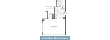 S3 Studio with 1 Bath FloorPlan | 423 Sq. Ft. at Skye Apartments, Seattle, WA
