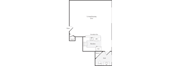 S5 Studio Bed with 1 Bath FloorPlan | 458 Sq. Ft. at Skye Apartments, Seattle, 98121