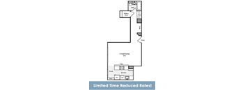 Studio and 1 Bath FloorPlan | 507 Sq. Ft. at Skye Apartments, Washington 98121