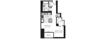 Shoreham | 0 Bed | 1 Bath | Studio 16 at Shoreham and Tides, Chicago