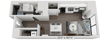Studio B  Floor Plan | 550 Sq. Ft. at The Montrose Apartments in Chicago, IL