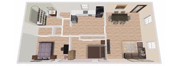 Sunset Floor Plan | 715 Sq. Ft. at Palms of Kilani, Wahiawa
