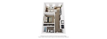 Studio 1 Bath B | 555 Sq. Ft. at The Merchant Apartments, Charleston