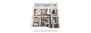 2 bed 2 bath B | 1,045 Sq. Ft. at The Merchant Apartments, Charleston, SC