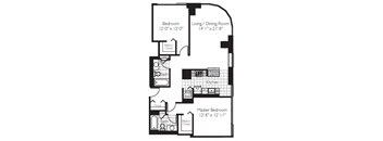 Shoreham | 2 Bed | 2 Bath | Two Bedroom 01 at Shoreham and Tides, Chicago, 60601