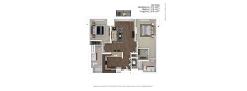 2 Bed 2 Bath Floor Plan | 1,152 Sq. Ft. at Avant at the Arboretum, Lisle