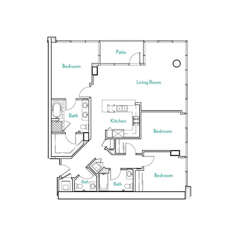 3 Bed 2 Bath Floor Plan | 1,503 Sq. Ft.  at Vue, San Pedro, CA