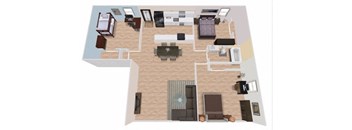 Waimea  Floor Plan | 792 Sq. Ft. at Palms of Kilani in Wahiawa HI at Palms of Kilani, Hawaii