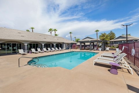 the swimming pool at our apartments in palm springs at Paisley and Pointe Apartments, Las Vegas, Nevada