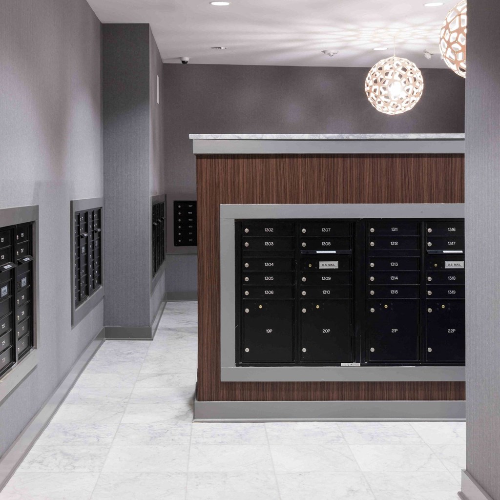 mail and package room at Abstract at Design District, Dallas, TX, 75207