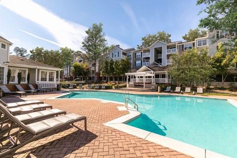 pool and apartment buildings at Briarcliff Apartments, Atlanta, GA, 30329