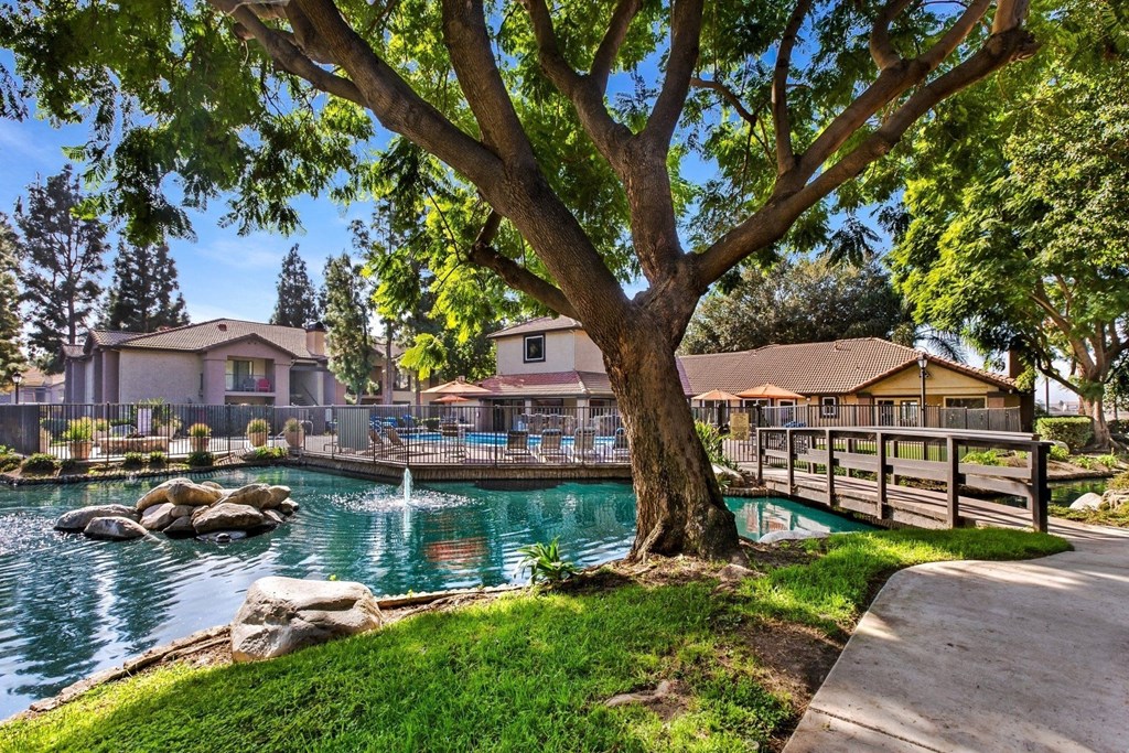 Pond and Outdoor area to walk at Citrine Hills, Ontario, CA