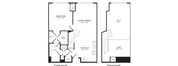 a floor plan of the Orchid one bedroom apartment at Heights at Glen Mills, PA 19342