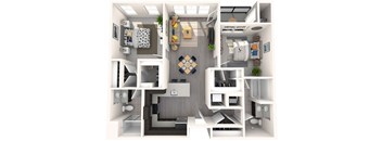 a floor plan rendering of the Elm floorplan at Heights at Glen Mills, PA 19342