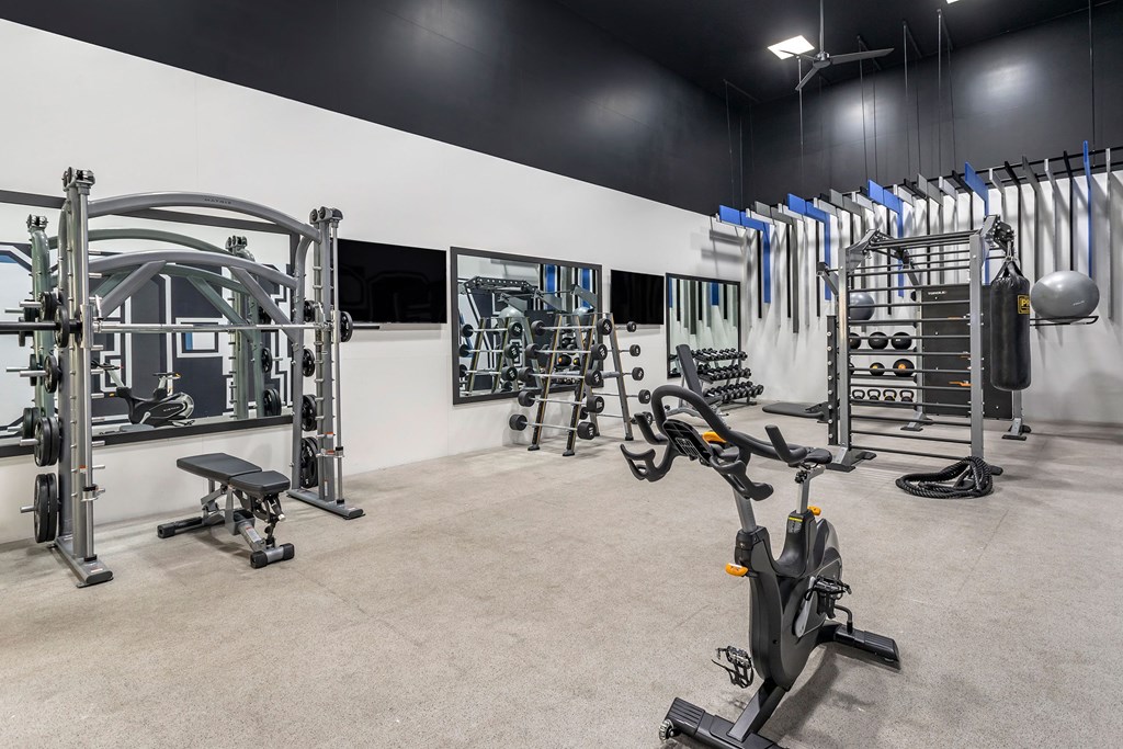 the gym at the flats at big tex apartments at Mirasol Apartments, Las Vegas, NV 89119