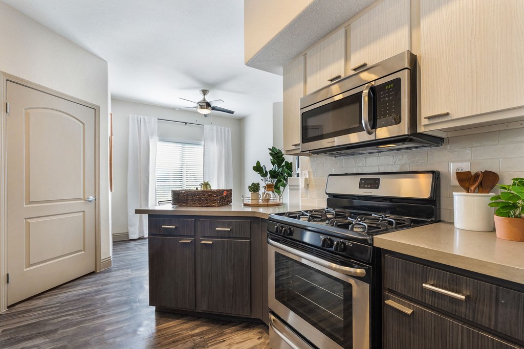 apartment kitchen with stainless steel appliances at Mirasol Apartments, Nevada, 89119