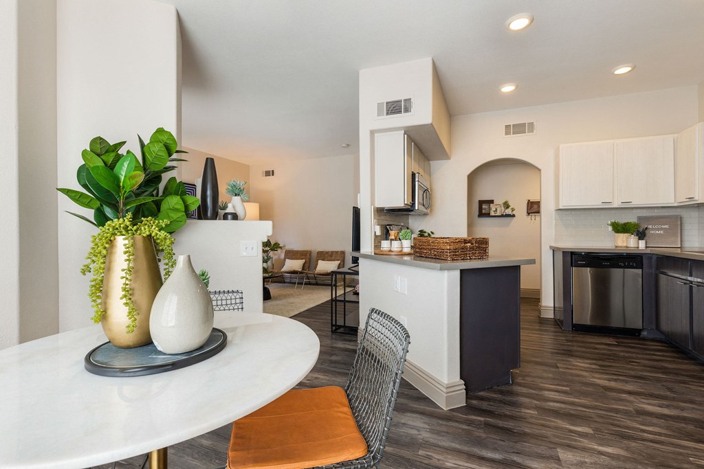 apartment kitchen and dining area at Mirasol Apartments, Nevada