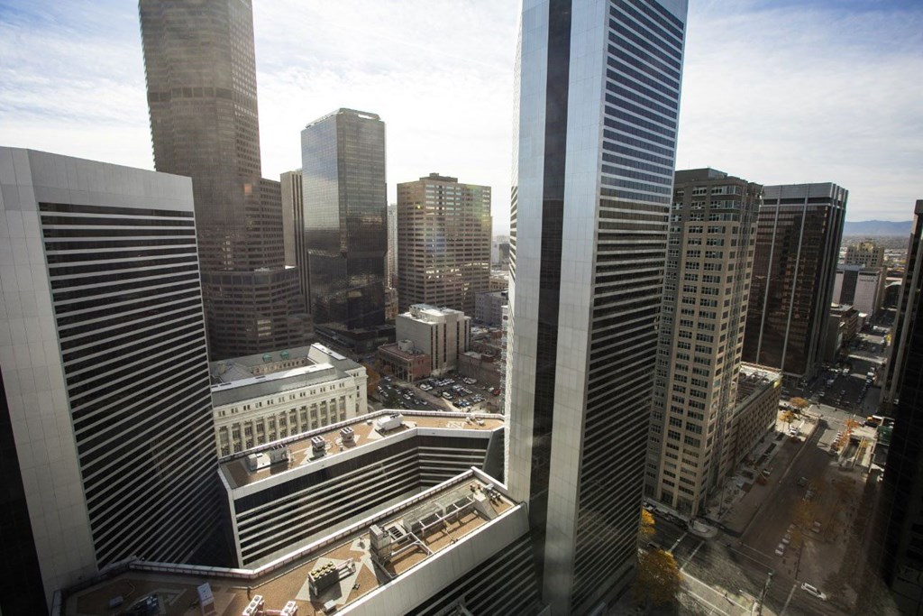 a view of the city from a skyscraper at Apartments at Denver Place, Denver