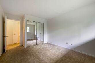 a room with carpet and a mirror in a house at Willow Hill Apartments, Justice, IL
