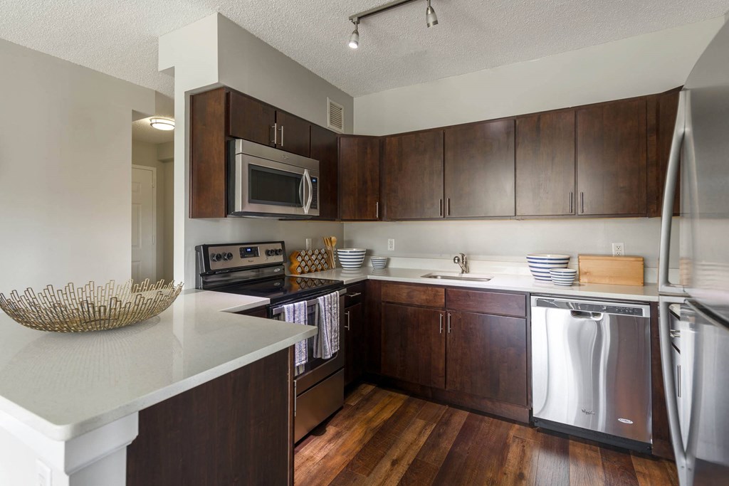 Efficient Appliances In Kitchen at 15 Bank Apartments, White Plains, NY, New York