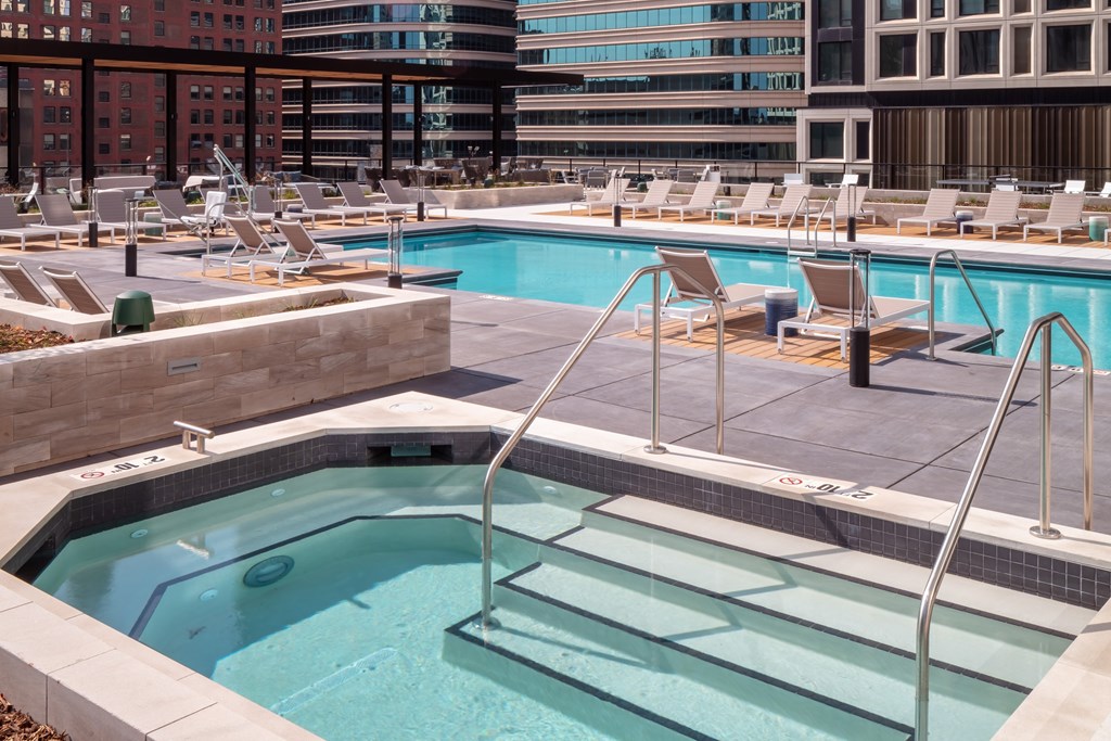 Swimming Pool And Relaxing Area with a hot tub at 365 Nicollet, Manchester