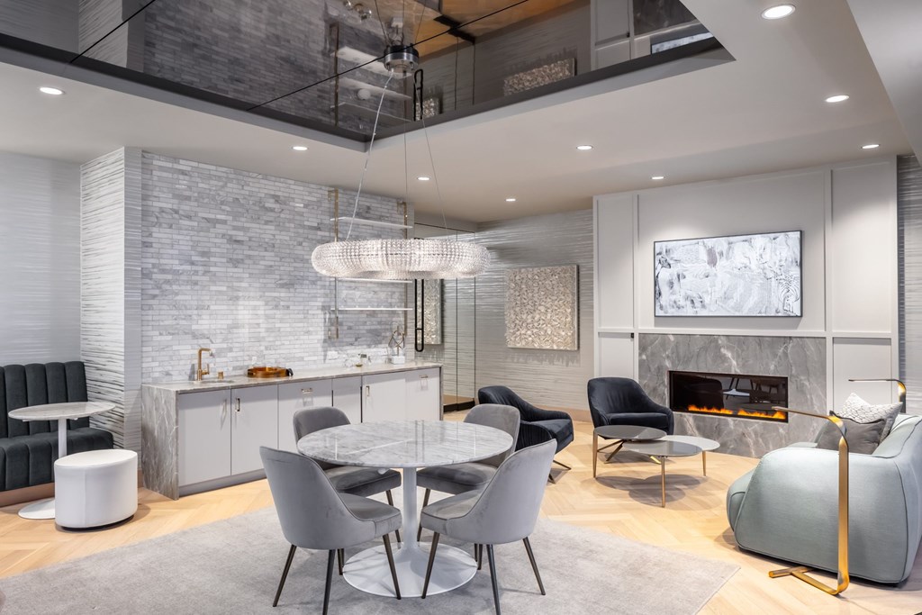 Clubhouse with Fireplace at 365 Nicollet, Minneapolis, MN, Manchester