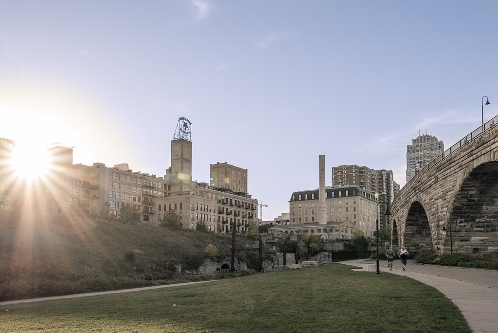 Flourishing Neighborhood with running path at 365 Nicollet, Minneapolis