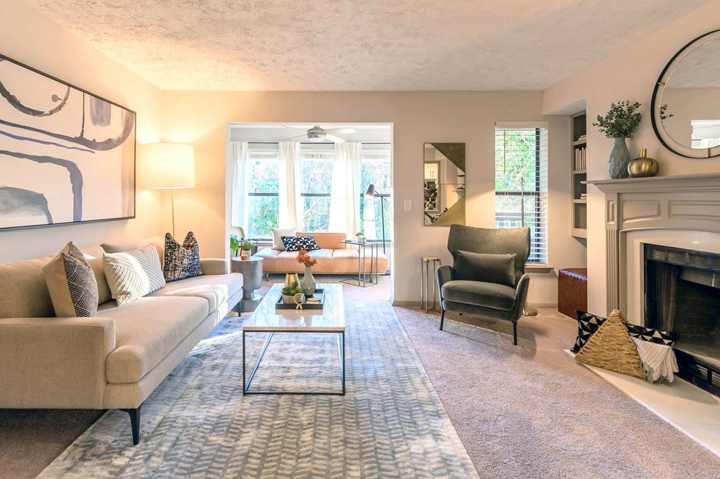 Living Room_model Atria at Atria at Crabtree Valley, Raleigh, North Carolina 27612