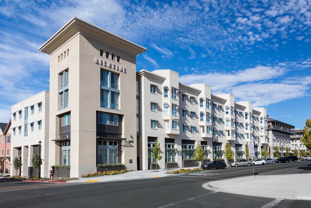 Exterior view of Aventine Apartments at Aventine, Hercules, California
