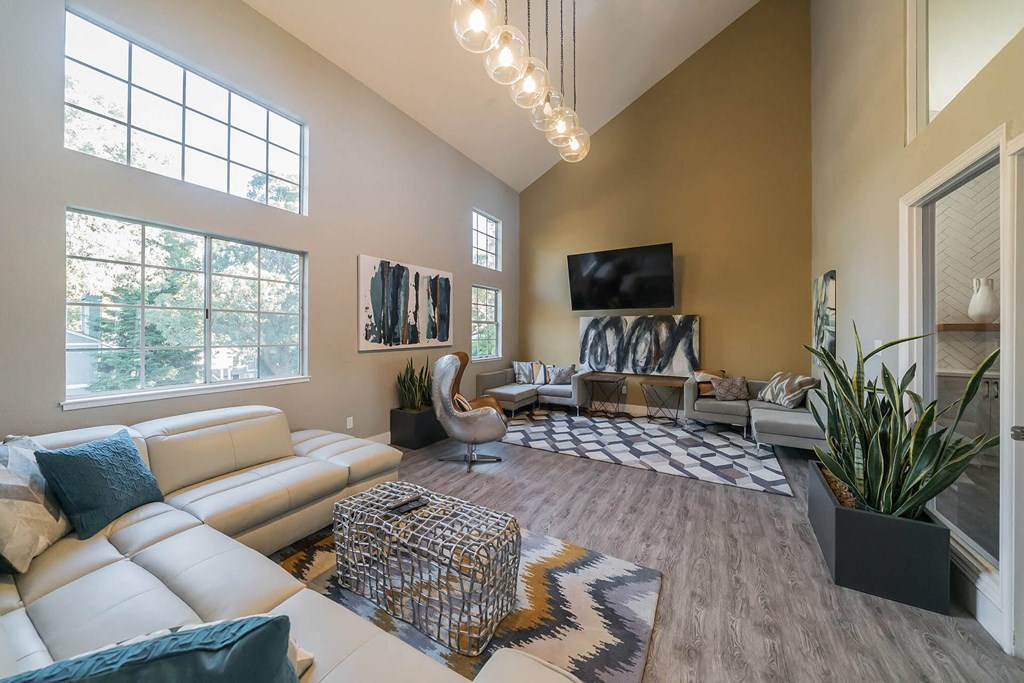 a living room with a couch and a tv at Bay Village, Vallejo, CA, 94590