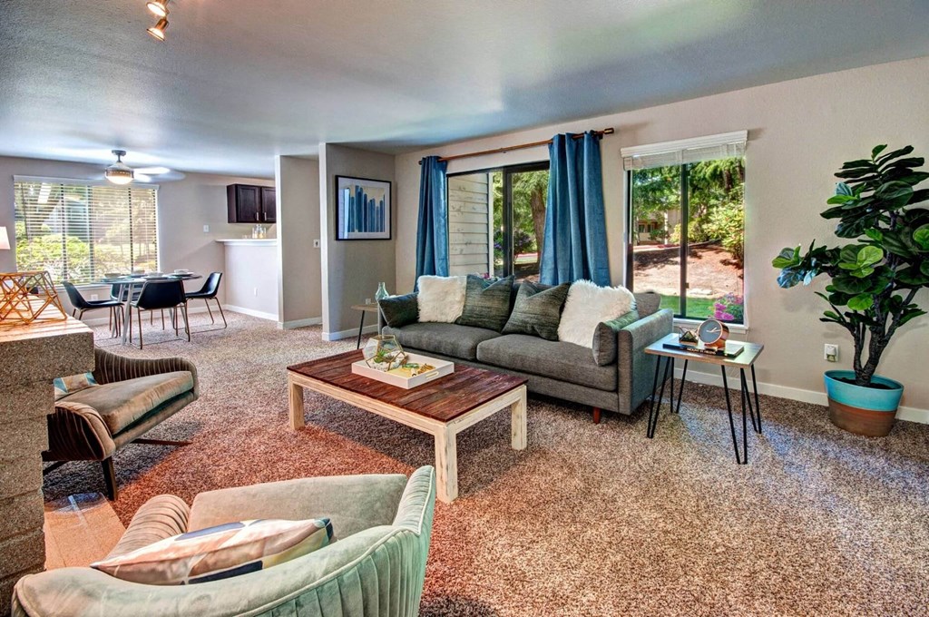 Living Area With Dining at Brackett Apartments, Edmonds