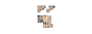 1 Bed  1 Bath Floor Plan | 1,418 Sq. Ft. at Ashford Belmar Apartments, Lakewood, 80226