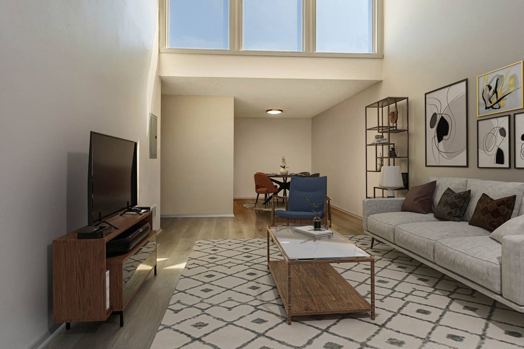 a living room with a couch and a television at Delphine on Diamond, San Francisco, 94131