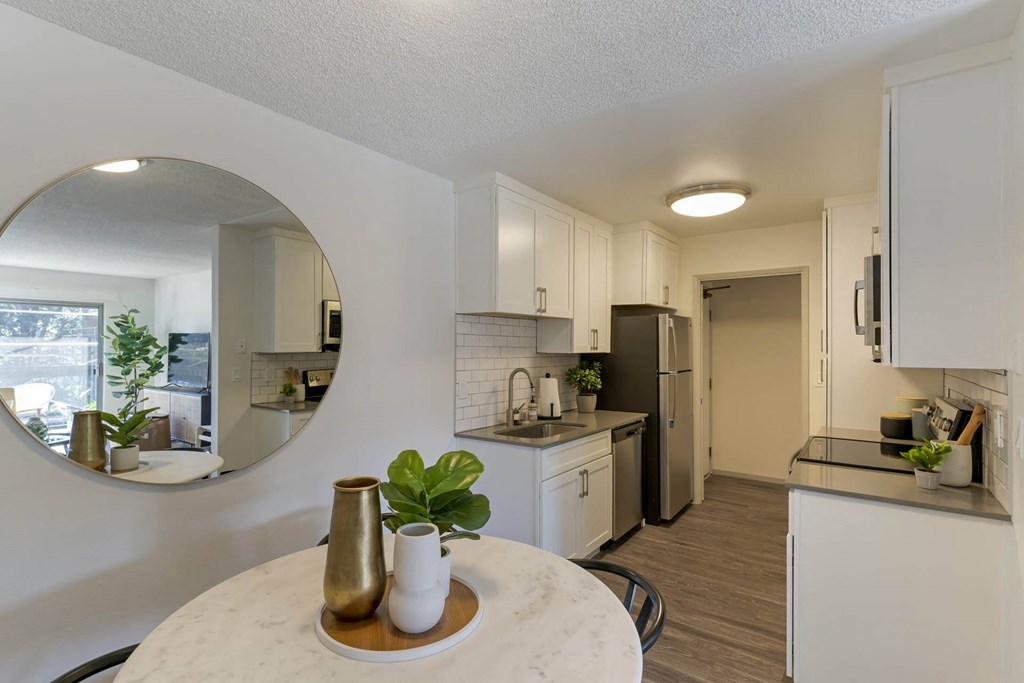 Kitchen and Dining Area at Delphine on Diamond, California