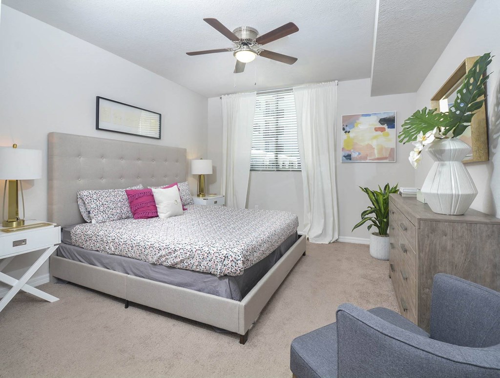 spacious bedrooms with plush carpeting | District West Gables Apartments in West Miami, Florida