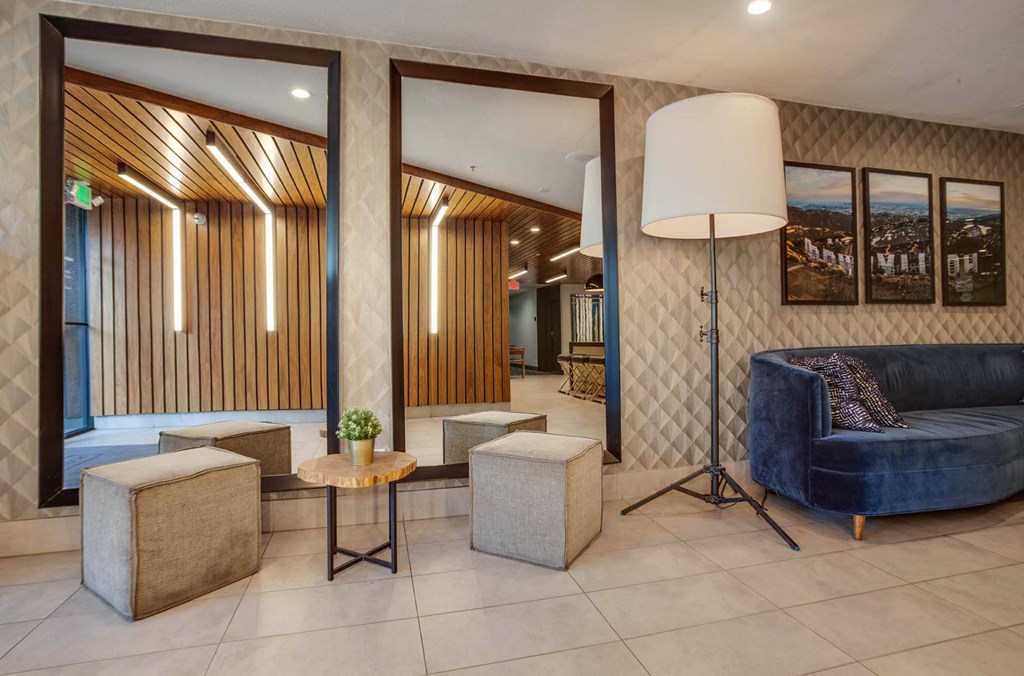 Newly Designed Resident Lobby with WiFi  at Duet on Wilcox, Los Angeles, California