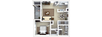 a floor plan of a house with a bedroom and a living room  at Roswell Village, Georgia, 30075