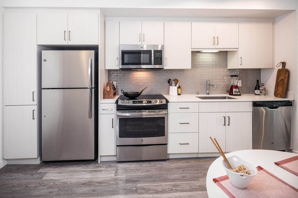 Kitchen with cabinets at G12, Los Angeles, CA
