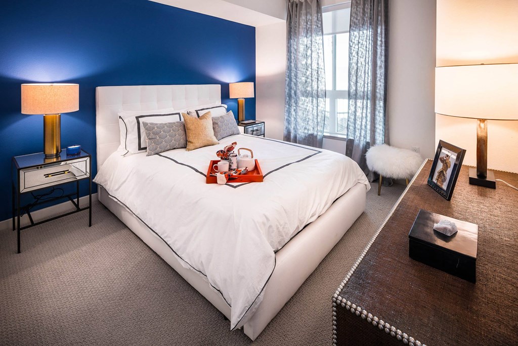 Bedroom with cozy bed at G12, Los Angeles, CA