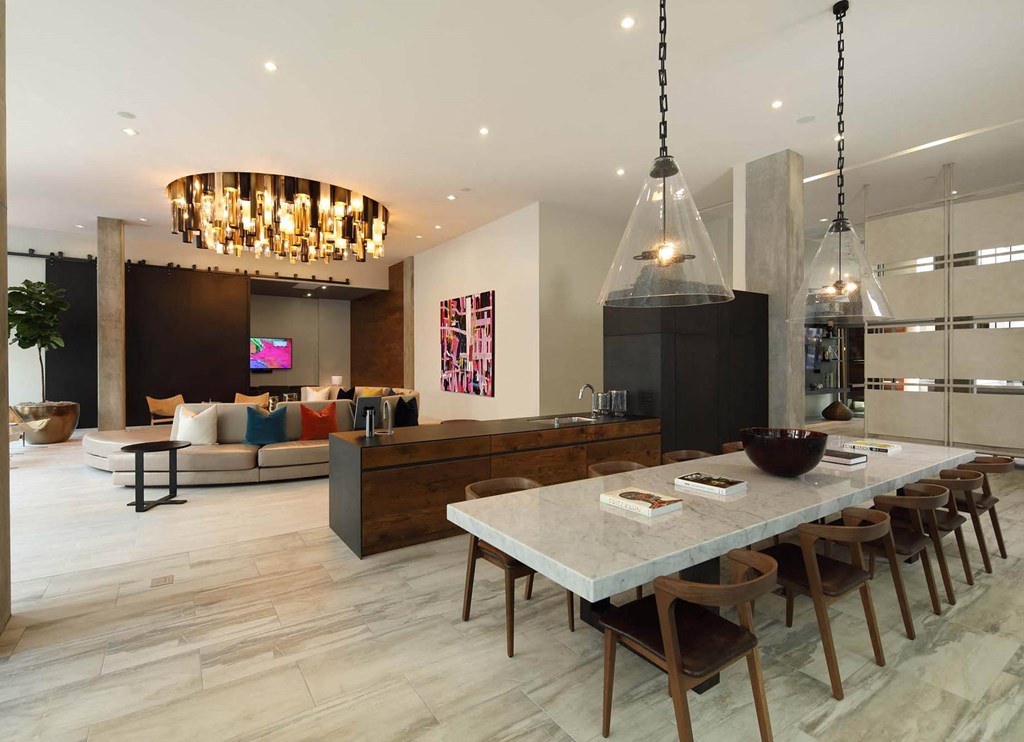 Dining and kitchen at G12, Los Angeles, CA, 90015