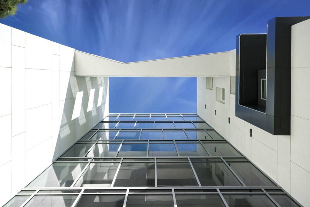 Blue background at G12, Los Angeles, California