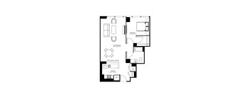 a floor plan of a house with a small footprint at The Grand Central, Chicago, IL