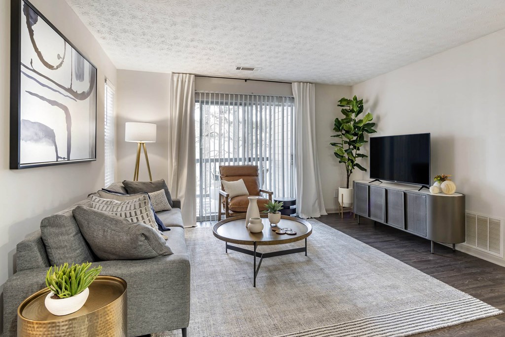 a living room with a couch and a tv at Gwinnett Pointe, Georgia, 30093
