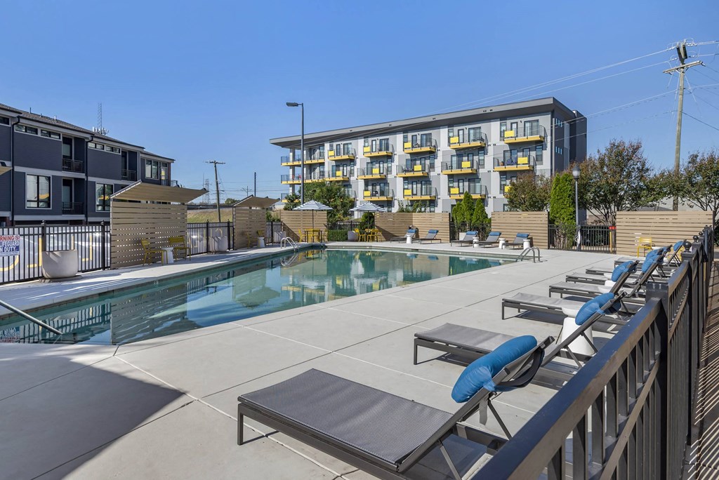 the swimming pool at our apartments at Highland Mill Lofts, North Carolina, 28205