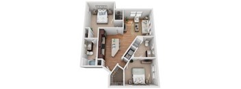 2 Bed 2 Bath Floor Plan | 1,059 Sq. Ft. at Mockingbird Flats Apartments in Dallas, TX